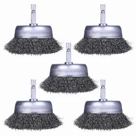 We-39 Wenora 5 Pack Wire Cup Brush For Drill 1/4 Inch Hex Shank 0.0