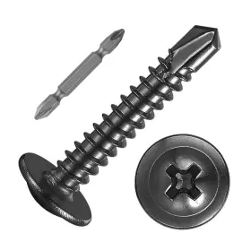 Dhz005 Wensilon 200pcs #8 1 Inch For Sheet Metal Self-tapping Screws 410 Black #8x1