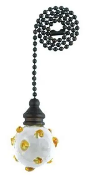 7711800 Westinghouse - Clear And Amber Swirls Glass Orb Pull Chain