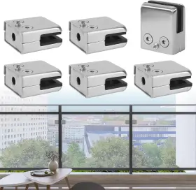 Sr06  Whatwears Stainless Steel Glass Clamp 6 Pack 5/16 Inch -1/2 8-12mm Adjustable