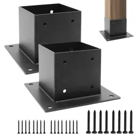 Zi10786-02 Whatwears 4 X Post Base 2 Pcs Inner Size 3.6 Inch Heavy-duty Steel Anchor