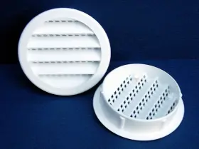 Louver-2 White Maurice Franklin Inch Round Plastic Louver With Insect Guard - Qty 17