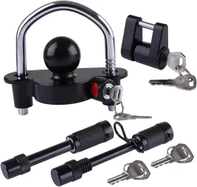 Whssfine 974385420088 Trailer Lock Kit Keyed Alike Tongue And Hitch Pin With 5/8 1/2 Inch