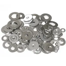 04d-043 Wideskall A0 Zinc Plated Steel Flat Washers Set Assortment Pack Of 80 Silver