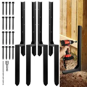 Ax028 Wimart Fence Post Repair Kit Heavy Duty Steel Anchor Ground Spike For Re