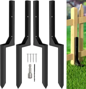 Ax2023 Wimart Fence Post Repair Kit Heavy Duty Steel Single Leg 2.8ft Set 4