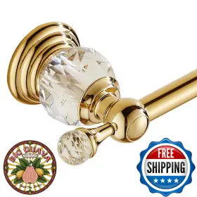 B076clbtz6 Wincase Gold Towel Bar Adjustable Crystal Holder Golden Finished Bathroo