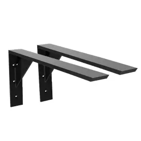 Winker 717020009943 Heavy Duty Shelf Brackets 2 Pack 18 Inch X 10 2.5 Black Steel 3/8 Thick Coun