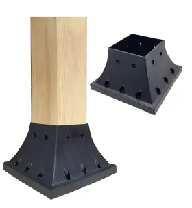 Wizard Distribution 721633120124 4x4 Actual 3.5x3.5 Inches Post Base Cover Skirt Flange Without Scre