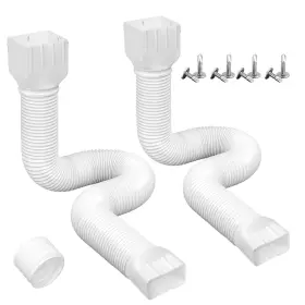 Wlhqznxf 787056642254 2 Packs White Gutter Downspout Extensions Rain Flexible Drain