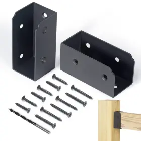 Ca-wxzm-drb-36 Wocepu 36 Pcs Stainless Steel Deck Railing Brackets Parallel Black