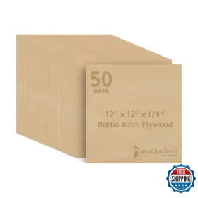 Woodpeckers B08rg6zxhl 6 Mm Baltic Birch Plywood 1/4 X 12 Inch Of 50 B/bb Grade Craft Wood