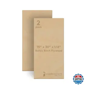 B0clbgyfkj Woodpeckers Baltic Birch Plywood 15x30x1/4 Inch 6mm Craft Wood B/bb Grade - 2 Pack