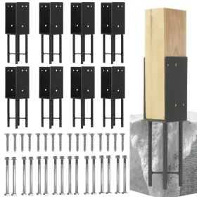 Wosiman 714727810155 Pack Of 8 4 Inch X4 Heavy Duty Post Base For Concrete Actual 3.5 X3.5 Stainl
