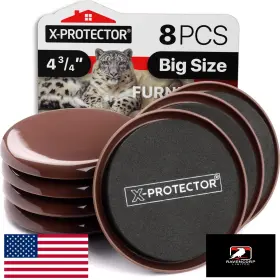 B075cr94j3 X-protector 8pc 4.75 Inch Heavy Duty Reusable Furniture Sliders For Carpet Moving