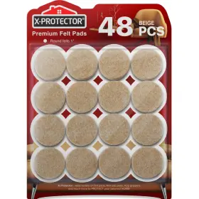 B082vjdk44 X-protector 48 Beige Felt Furniture Pads For Hardwood Floor Protection