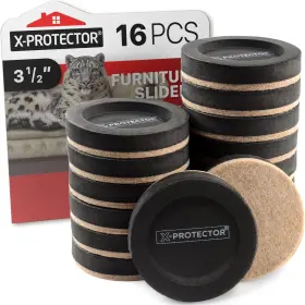 B0byfbs2sf X-protector 16pc 3.5 Inch Felt Furniture Sliders Heavy-duty Hardwood Floor