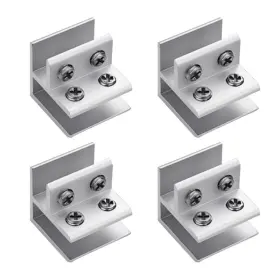 Xatdomesd 797006797446 4 Pack Aerometal Glass Clamp Adjustable Shelf Bracket Connector