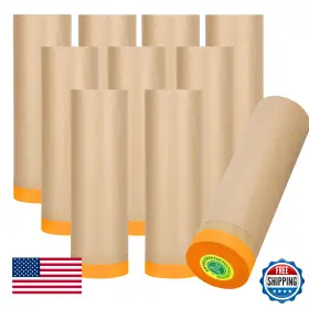 B0d7vrvjfh Xianshengle Tape And Drape 20 Inch X 50ft Paint Masking Paper Roll - 10-pack For Auto Body Wall