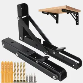 Xjd01 Xinjiduo 2pcs Sturdy Folding Shelf Brackets - Heavy Duty Metal Table Bench She