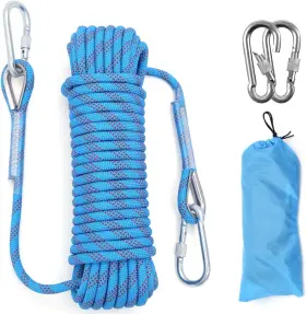 A-203 Xinshuncan 10mm/12mm Climbing Rope Outdoor Static Rock 12mm/32ft Blue