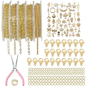 Xkc-016 Xkcwxy 14k Gold Chain For Jewelry Making 16.4 Ft 5 Rolls Chains Bulk