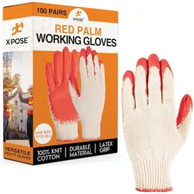 Rpg-100-x-s Xpose Safety Red Palm Working Gloves 100pk