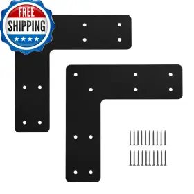 Xzwmy B0cxt847yb 10x10 L Post Bracket 2pcs Flat Mending Plate For Wood 4x46x6 Lumber