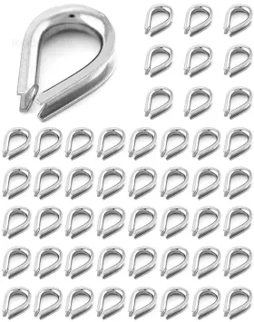50xsku10765 Yamaso 50xsku10765#5 50pcs 1/16 Inch M2 Stainless Steel Thimble For Diameter Wire Silver