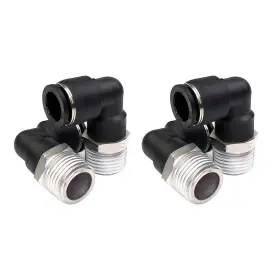 Yarrkc 767065521177 4 Pack Push To Connect Air Fittings 90 Degree Pneumatic Male Elbow 1/2 Inch T