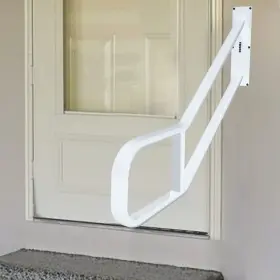 Yeezoo 771077562080 Garage Railing For Outdoor Steps Sturdy Wall Mount Handrail Oval Flat Tube