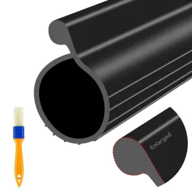 Yeh-home 761086274159 Garage Door Seal P Bulb - 16.5ft Flexible 0.19ftft 16.5 Ft Black