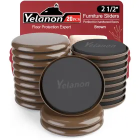 B0f2mqsp8b Yelanon 20pk 2.5 Inch Round Furniture Sliders Floor Protectors Heavy Duty Moving