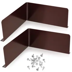 Jf-yexiya-2228 Yexiya Gutter Valley Splash Guards Downspout Diverter Roofing 2 Pcs Brown
