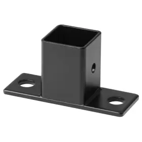 Gd37 Yidu69q 8 Pack 1 Inch Black Square Tube Fittings - Way Plate Flange Base For Fence Rail