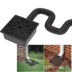 2023ds Yotody Gutter Downspout Extensions Catch Basin Low 5.1 Feet Black Kit