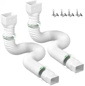 Yotody 711181490596 2 Pack Rain Gutter Downspout Extensions Flexible Drain Extender Connec