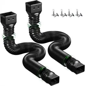 Yotody 768662776793 2 Pack Rain Gutter Downspout Extensions Flexible Down Spout Extender Diverter