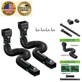 Sg365 Yotody 2 Pack Rain Gutter Downspout Extensions Flexible Down Spout Extender Black