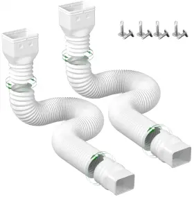 Sg366 Yotody 2 Pack Rain Gutter Downspout Extensions Flexible Drain 1white