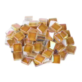 20eguoy-1205-a Youge 200 Pieces Square 0.4x0.4 Inch Glass Mosaic Tiles Iridescent Crystal Gl