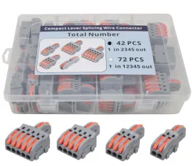 Syvse-pm-ao-2345-42 Yqsiyu 1 In 2 3 4 5 Out Wire Connecters Kit 42 Pcs Compact Lever Splicing Conne