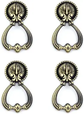 Style3 Ytykinoy 680491387905 4 Pcs Antique Style Bronze Metal Drawer Tear Drop Cabinet - 4pcs