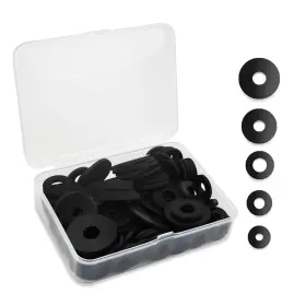 302060 Yuntop 100 Pcs Black Flat Rubber Washers Assortment 30 Millimeters