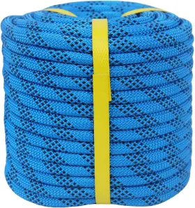 Yuzenet 710667003015 Braided Polyester Arborist Rope Outdoor 3/8inch X 100feet Blue/black