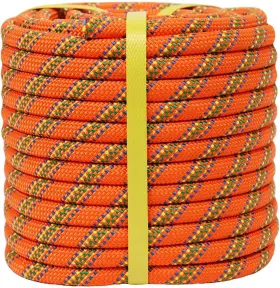 Yuzenet 717212389044 Braided Polyester Arborist Rope 3/8 3/8inch X 100feet Orange/blue/green