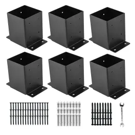 Ospb40406b Yvhfwoy 4x4 Post Base Brackets Inner Size 3.6 Inch X3.6 Black Powder Coated Heavy