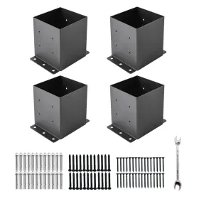 Ospb60604b Yvhfwoy 6x6 Post Base Brackets Inner Size 5.6 Inch X5.6 Black Powder-coated Heavy D