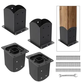 Pb4b40404 Yvhfwoy Post Base 4 Pcs Inch X Inner Size 3.6 X3.6 Wood Fence Anchor He