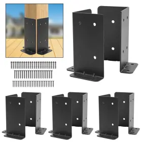 Pjdz44 Yvhfwoy 4ft X4ft Post Anchor Base 4 Set Adjustable Brackets For 4x4 6x6 8x8